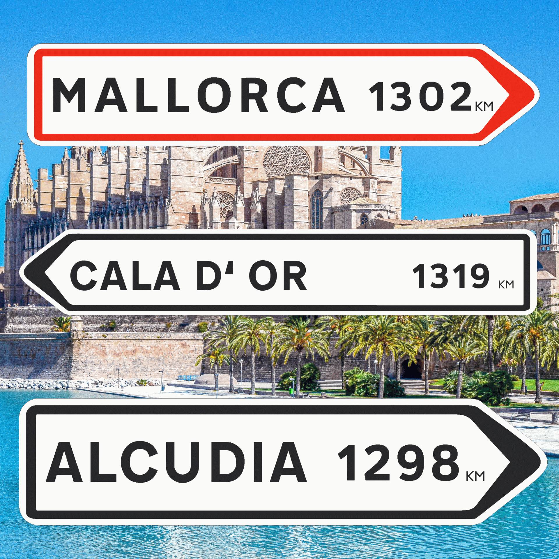 Richtungspfeil "Mallorca" 