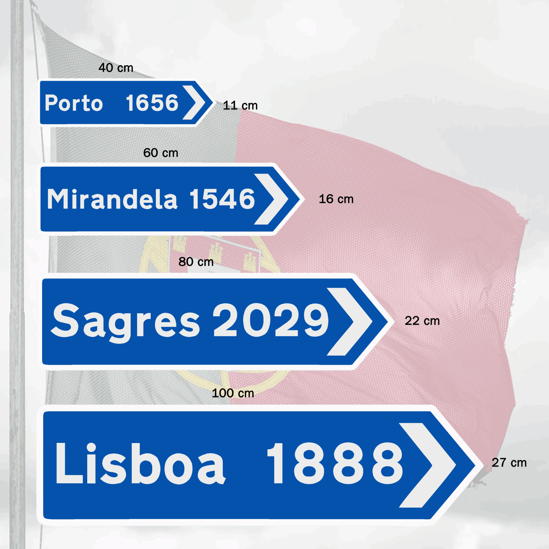Richtungspfeil "Portugal"